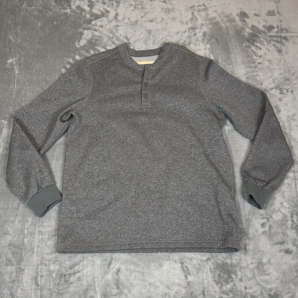Chubbies Henley Pullover Mens Large Gray Fleece Lined Long Sleeve Casual Top